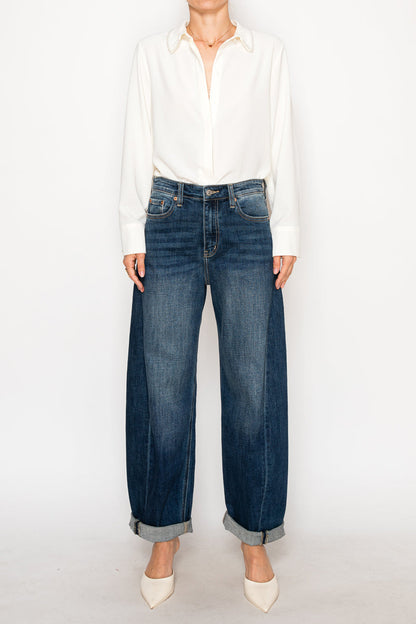 Catalina Relaxed Tapered Dark Wash Barrel Jeans