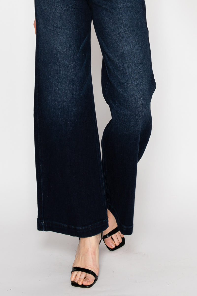 Eco Friendly Ultra High Rise Slim Palazzo Sailor Jeans