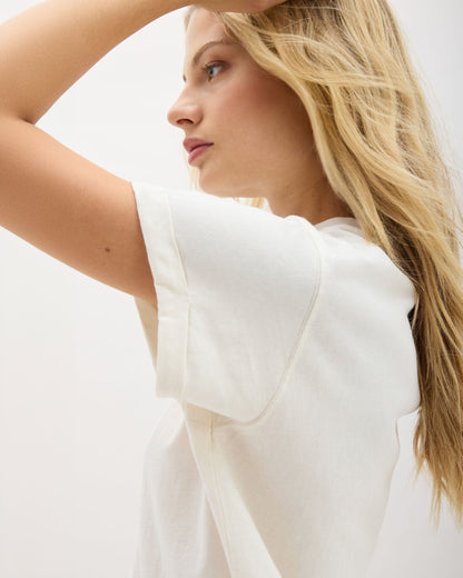 Womens Relaxed Tee Maxi Dress - Pigment Dye Jersey - Bone