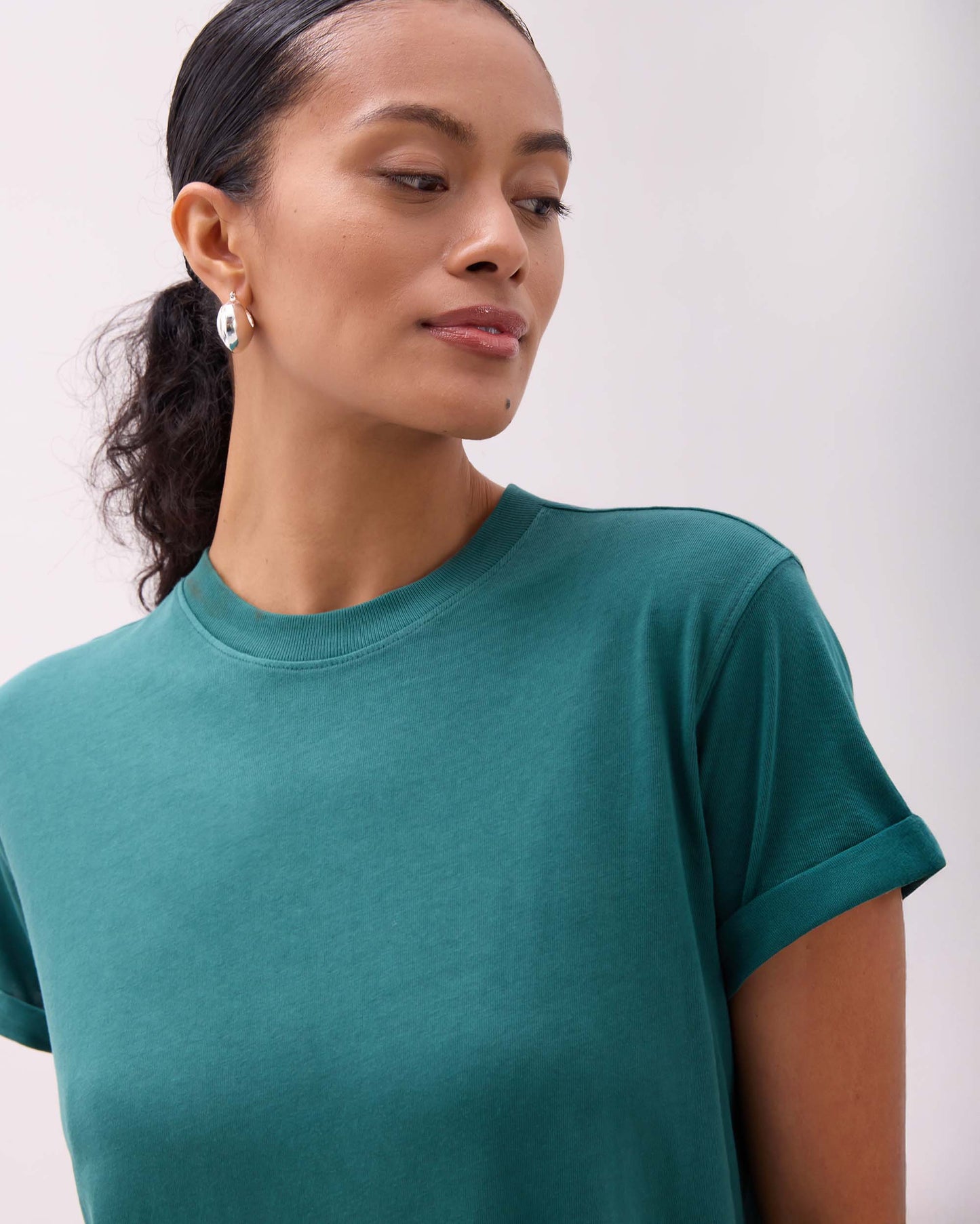 Womens Relaxed Tee Maxi Dress - Pigment Dye Jersey - Rainforest