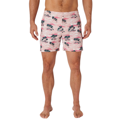 Fair Harbor The Sextant Men's Swim Trunk Boardshorts -  Pink Island Hopper - FINAL SALE