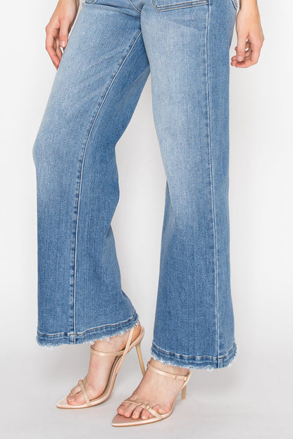 Eco Friendly Fabric High Rise Slim Palazzo Jeans