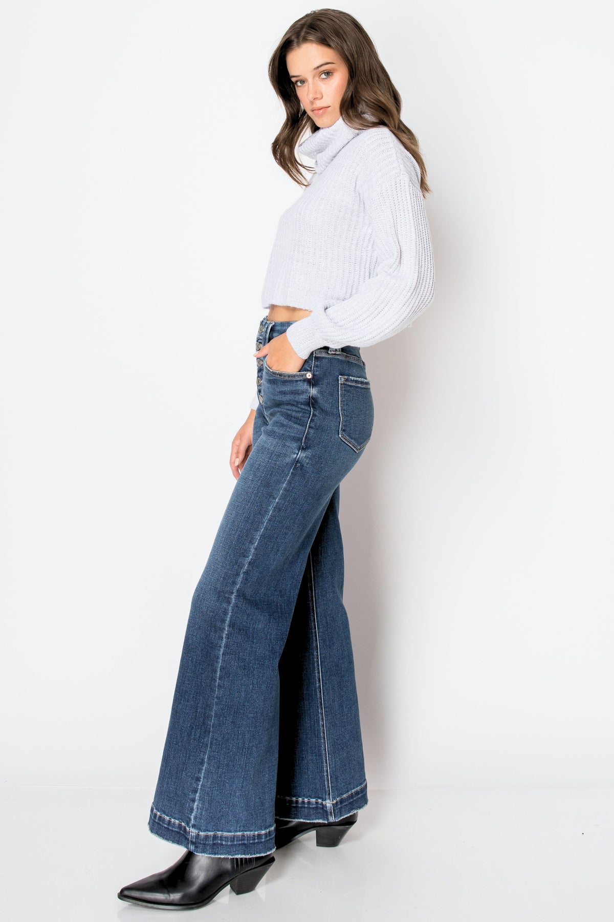 Cindy Tummy Control 90's Vintage Stretch Wide Jeans