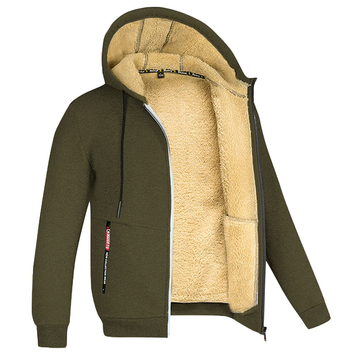 Hooded Thick Fleece Cardigan