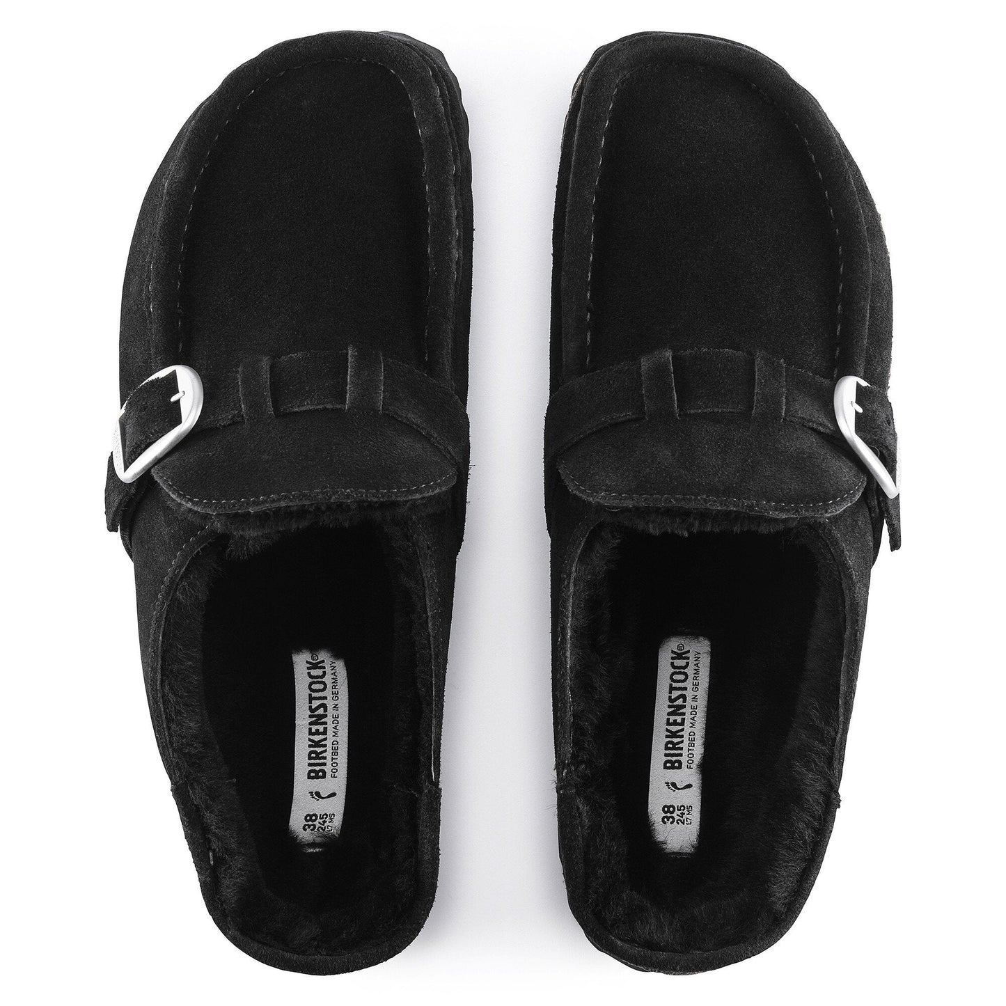 Birkenstock Buckley Shearling Suede Leather Black