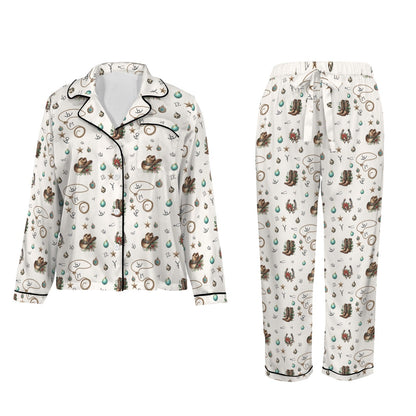 Baha Ranch Boots and Brands Western Christmas Long Satin Pajamas