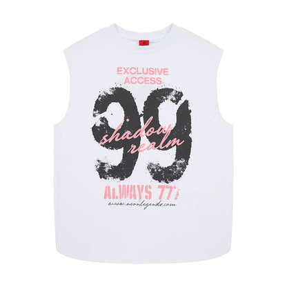 99 printed wide shoulder vest