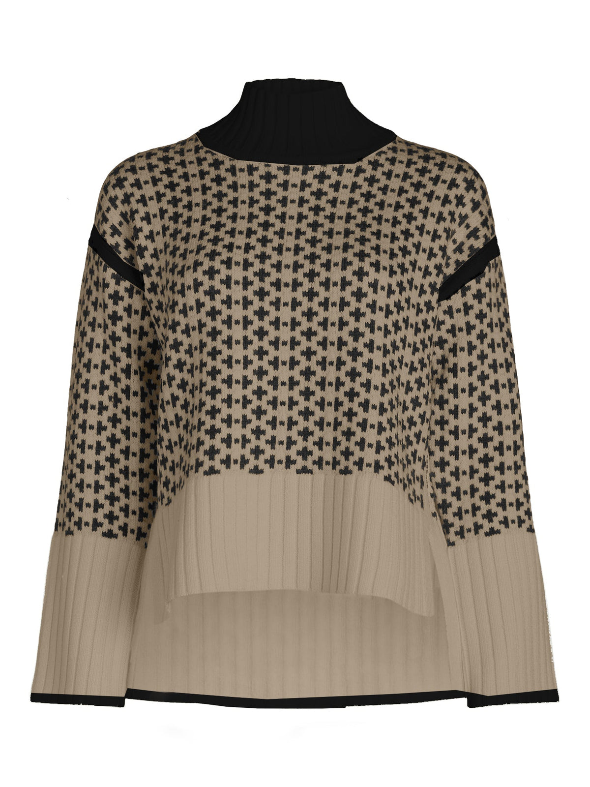 Women's Ribbed Stand Neck Sweater