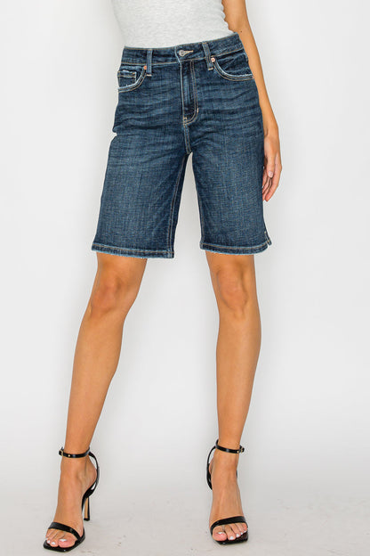 Celeste Dark Wash High Rise Bermuda Jeans