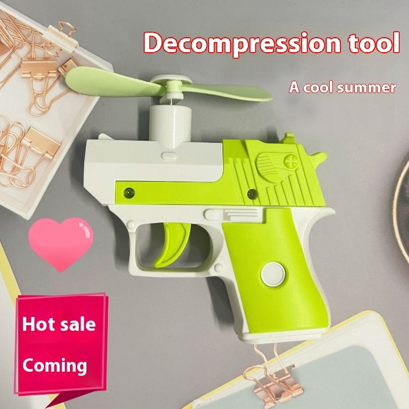 Radish Gun Mini Portable Fan Toy Green Pink Yellow Color Variants