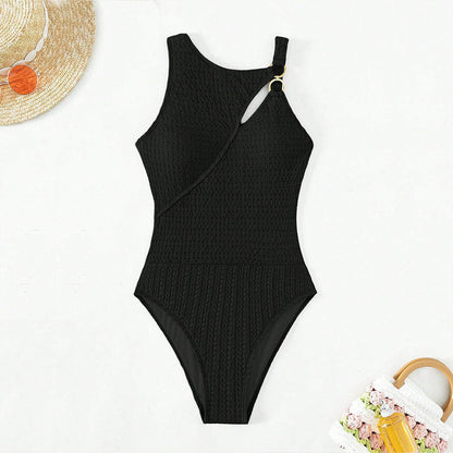 Women's one-piece swimsuit, solid color, tight-fitting, slim-fit bikini swimwear