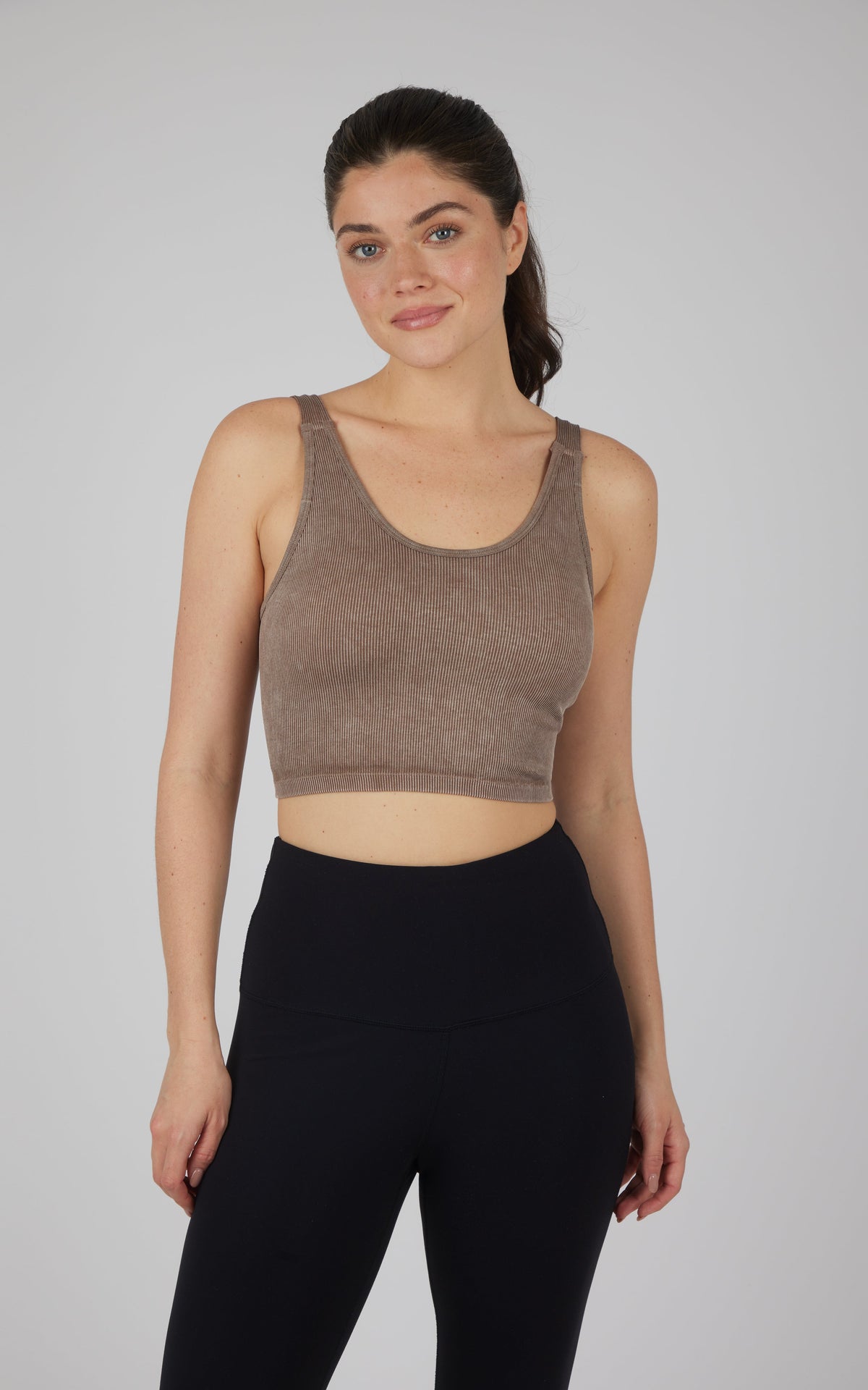 90 Degree by Reflex Stonewash 2 PK Scoop Neck Bralette Tank