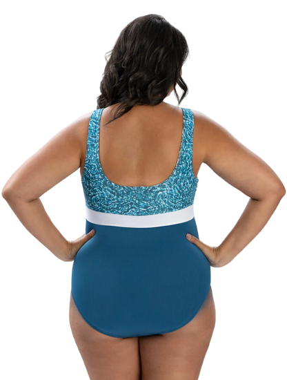 Dolfin Aquashape Moderate Scoop Back Chlorine Resistant One Piece Swimsuit - Zen