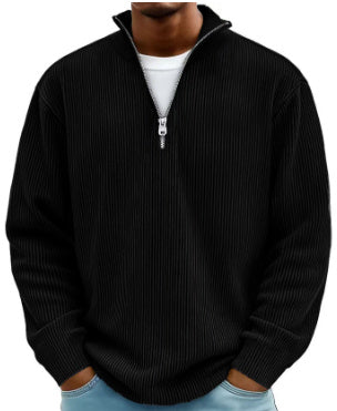 Men's Corduroy Zip Collar Sweatshirt