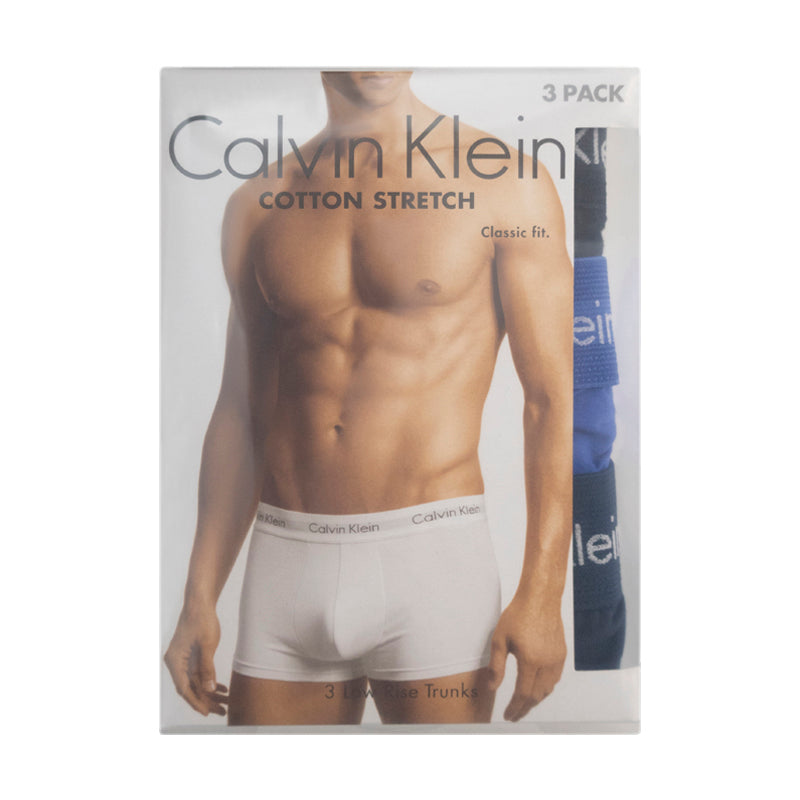 Calvin Klein Cotton Stretch Low Rise Trunks Boxers Multipack 3 Pack Men's Small