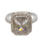 Adrian Buckley Pave Collection Silver Square Crystal Ring CZR392M (M)