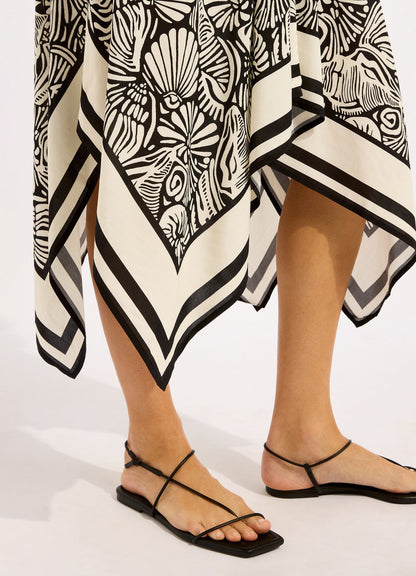 C Shells Scarf Midi Dress