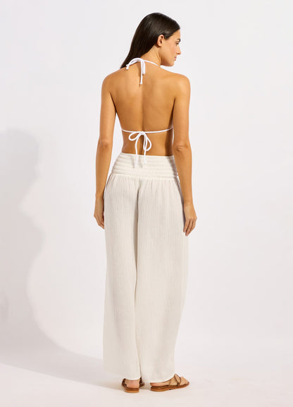 Beachedit Shirred Waist Pant