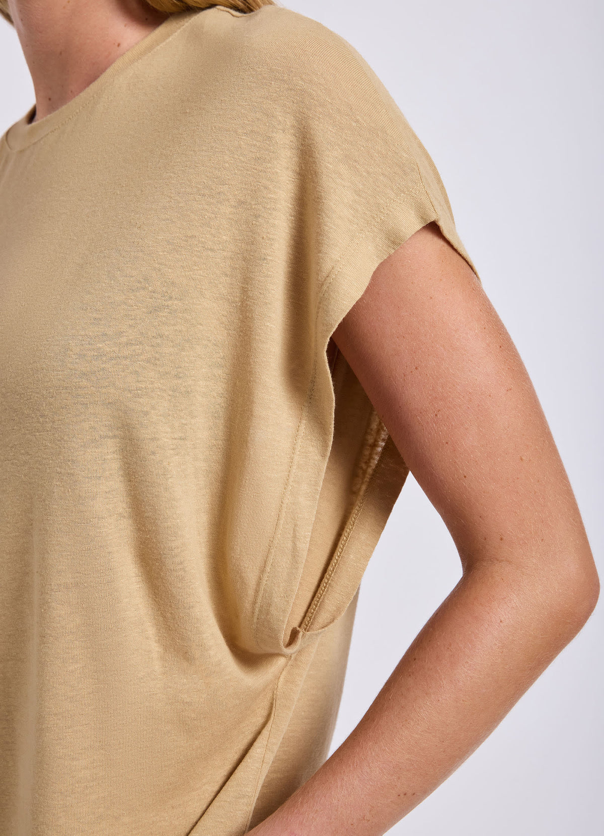 Slub Linen Batwing T-Shirt Dress