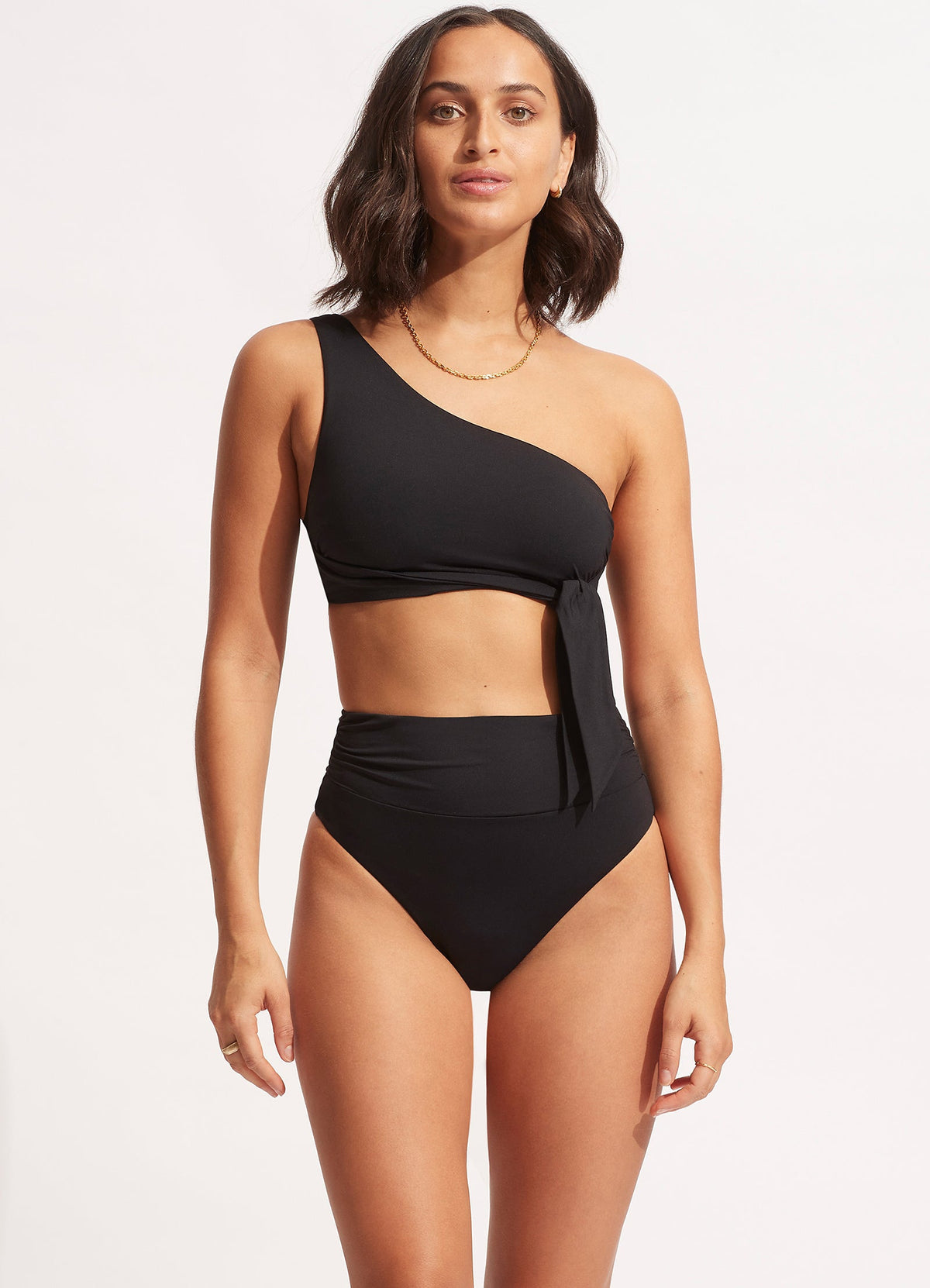 Seafolly Collective High Cut Bikini Bottom - Black