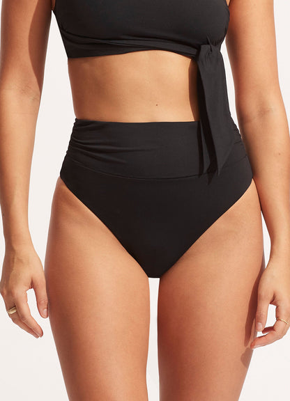 Seafolly Collective High Cut Bikini Bottom - Black