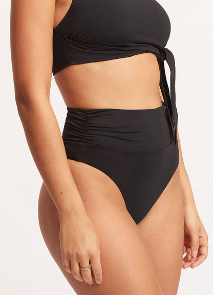 Seafolly Collective High Cut Bikini Bottom - Black