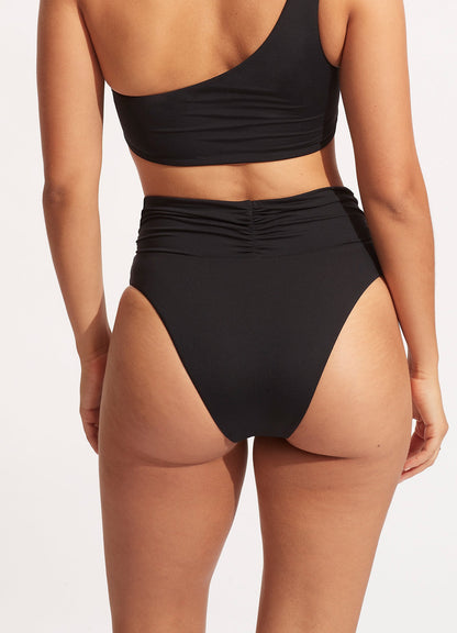 Seafolly Collective High Cut Bikini Bottom - Black