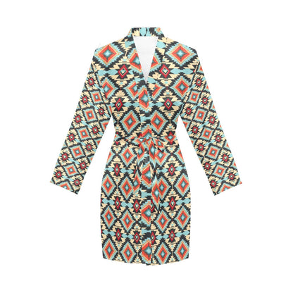 Colorado Aztec Women's Belted Satin Feel Dressing Lounge Robe