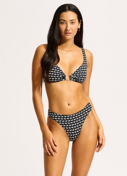 Mala High Leg Bikini Bottom - Black