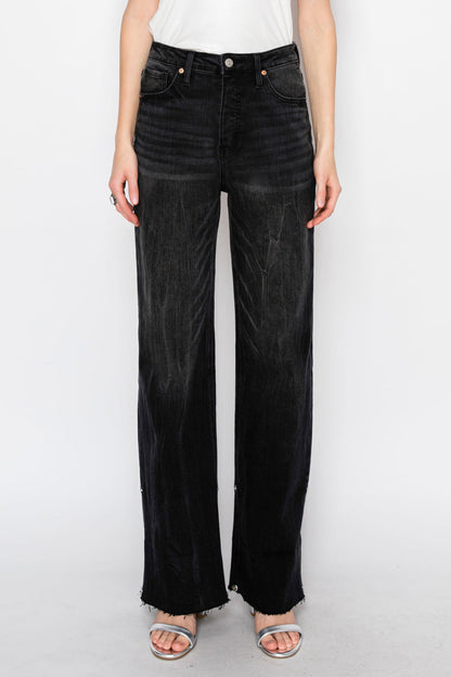 Elodie Tummy Control Inseam Transform High Rise A-line Wide Jeans
