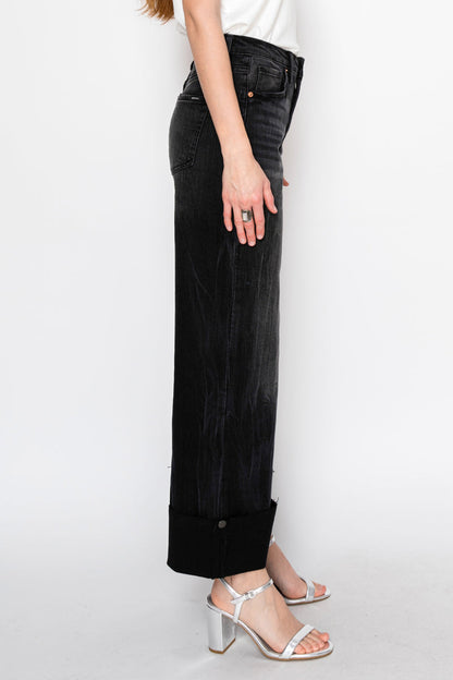 Elodie Tummy Control Inseam Transform High Rise A-line Wide Jeans