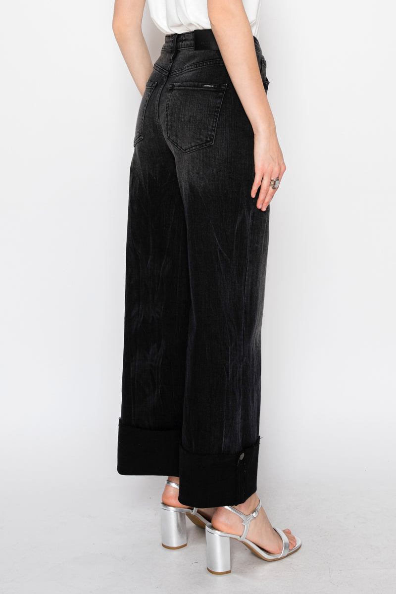 Elodie Tummy Control Inseam Transform High Rise A-line Wide Jeans