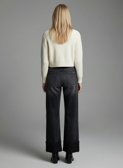 Elodie Tummy Control Inseam Transform High Rise A-line Wide Jeans