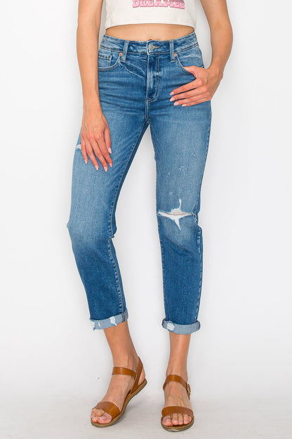 Alexa High Rise Tapered Leg Mom Jeans