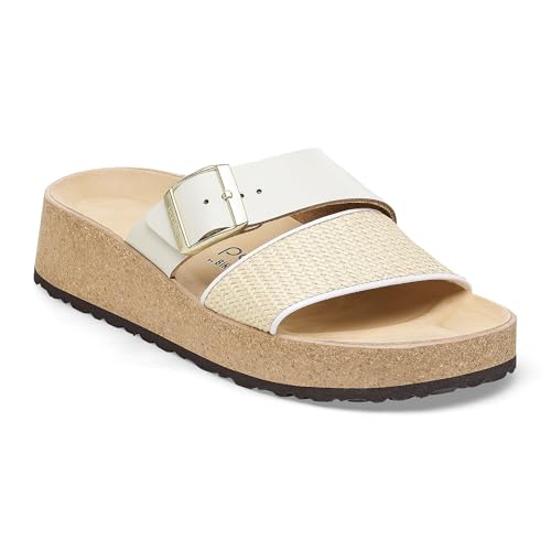 Birkenstock Theda Natural Leather Wedge Sandals Narrow