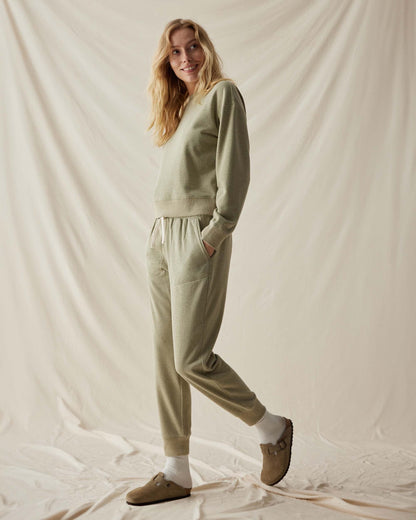 Womens April Lightweight Sweatpant - French Terry - Green Ground