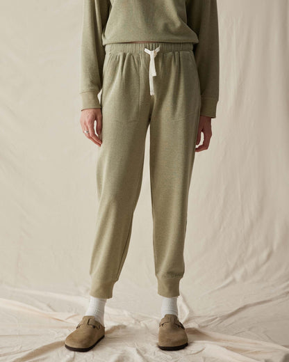 Womens April Lightweight Sweatpant - French Terry - Green Ground