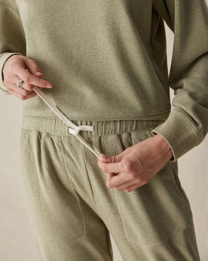 Womens April Lightweight Sweatpant - French Terry - Green Ground