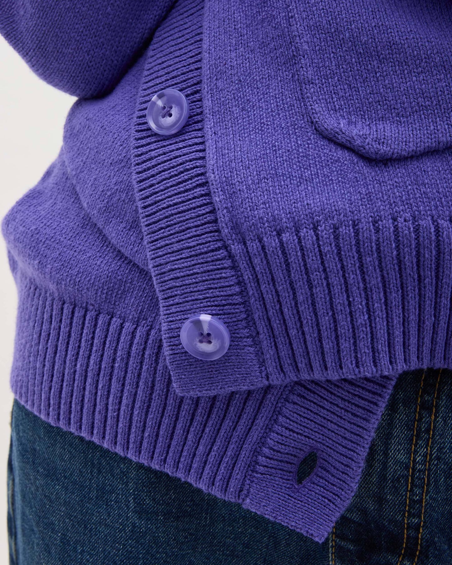 Womens Alexa Lightweight Cardigan - Cotton Sweater Knit - Purple Pop