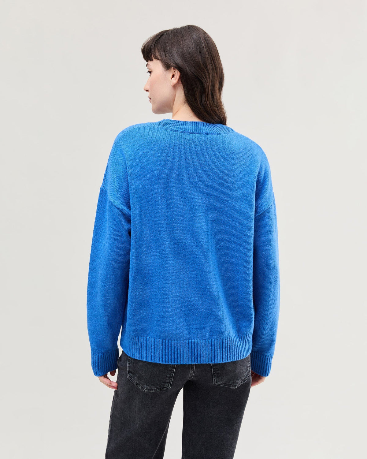 Womens Felicity Lightweight Sweater - Cotton Sweater Knit - Pop Blue