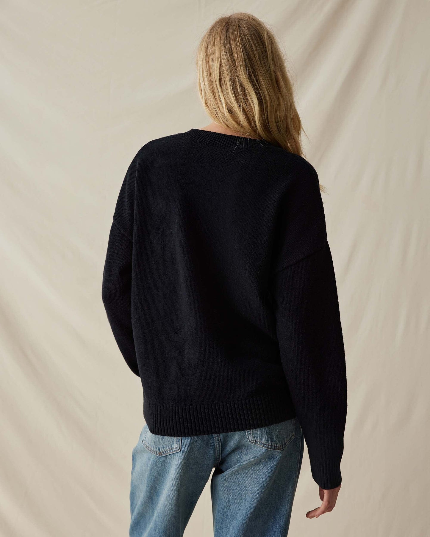 Womens Felicity Lightweight Sweater - Cotton Sweater Knit - Stretch Limo