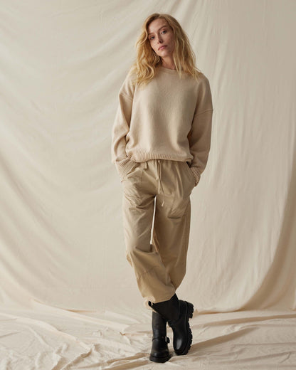 Womens Felicity Lightweight Sweater - Cotton Sweater Knit - Whitecap