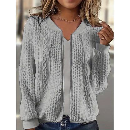 Bomber Jackets For Women Cute Jacquard Coats Lightweight Zip Up Jackets