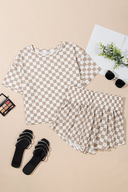 Etta Checkerboard Top and High Waist Skorts Outfit by Threaded Pear
