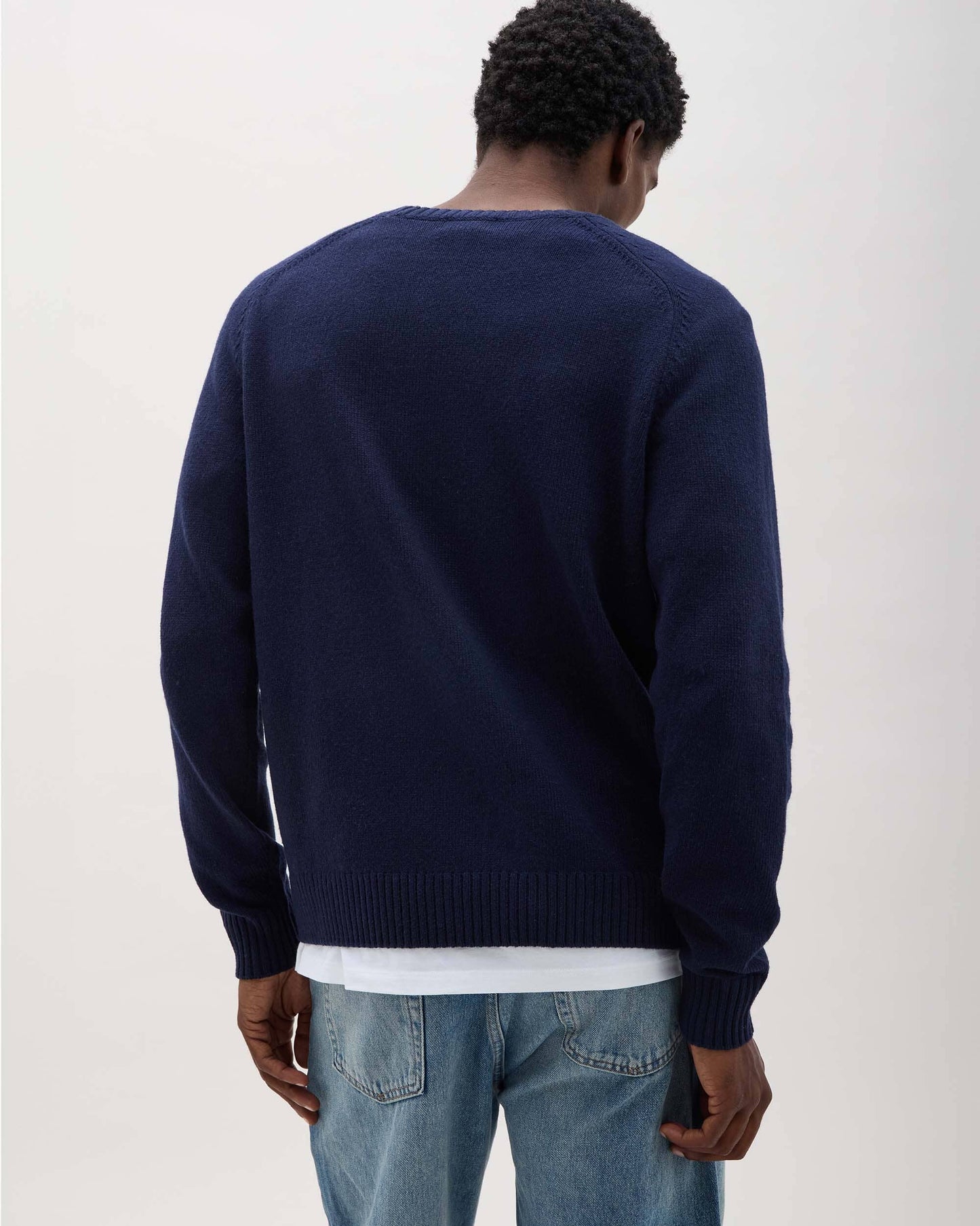 Mens Noel Sweater - Cotton Sweater Knit - Blue Nights
