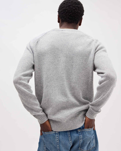 Mens Noel Sweater - Cotton Sweater Knit - Heather Grey