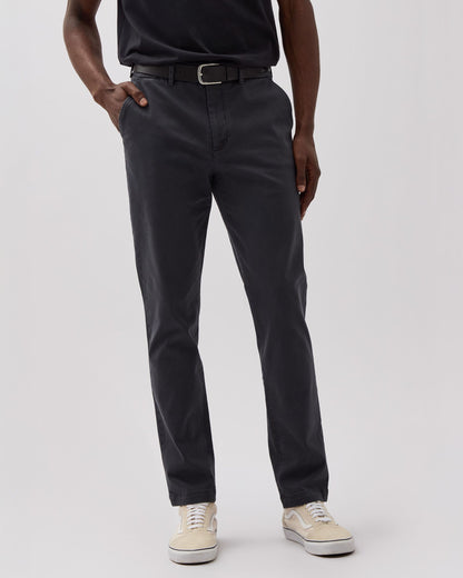 Mens Lightweight Chino - Stretch Cotton Twill - Black