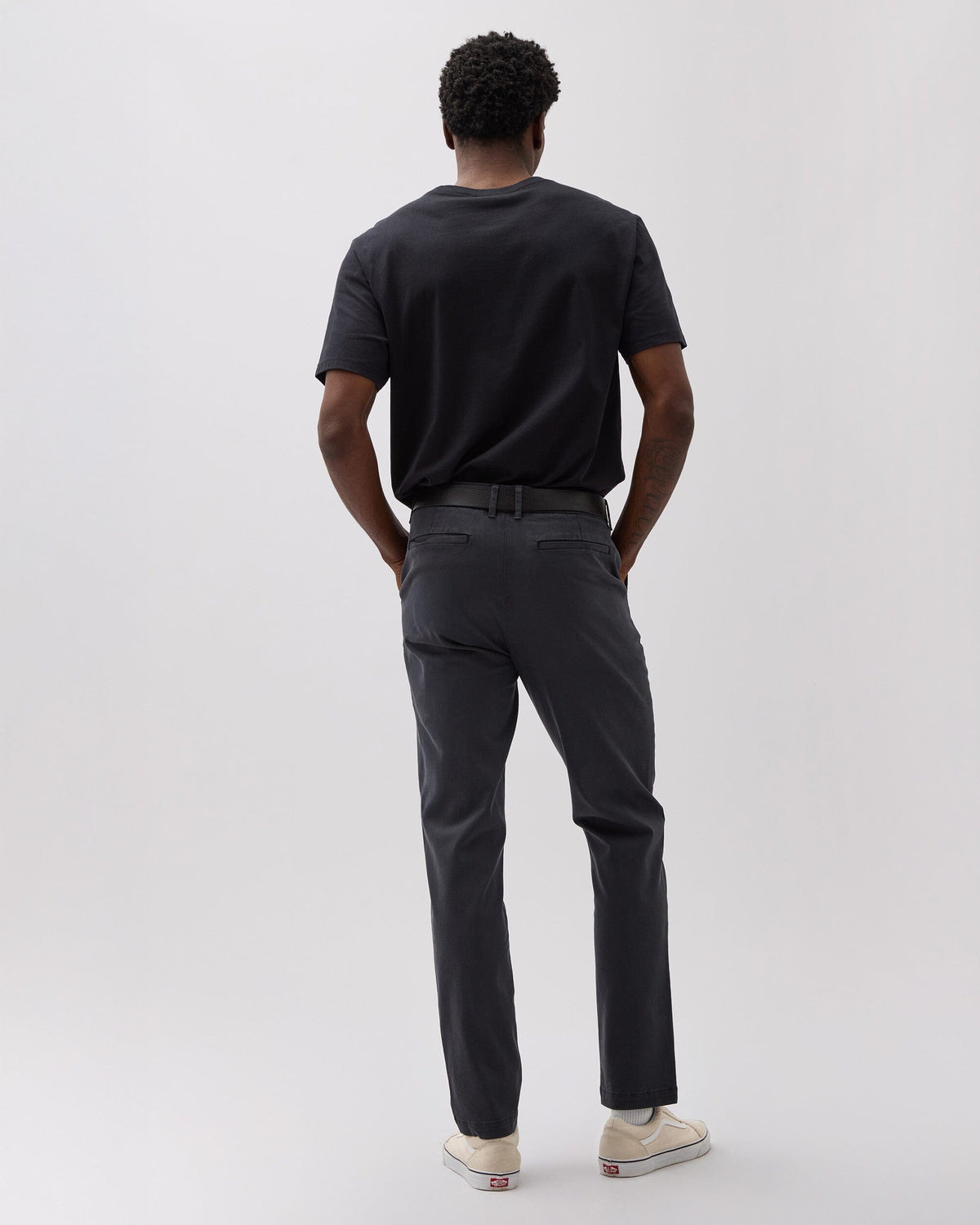 Mens Lightweight Chino - Stretch Cotton Twill - Black