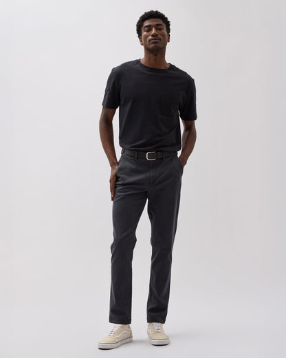 Mens Lightweight Chino - Stretch Cotton Twill - Black