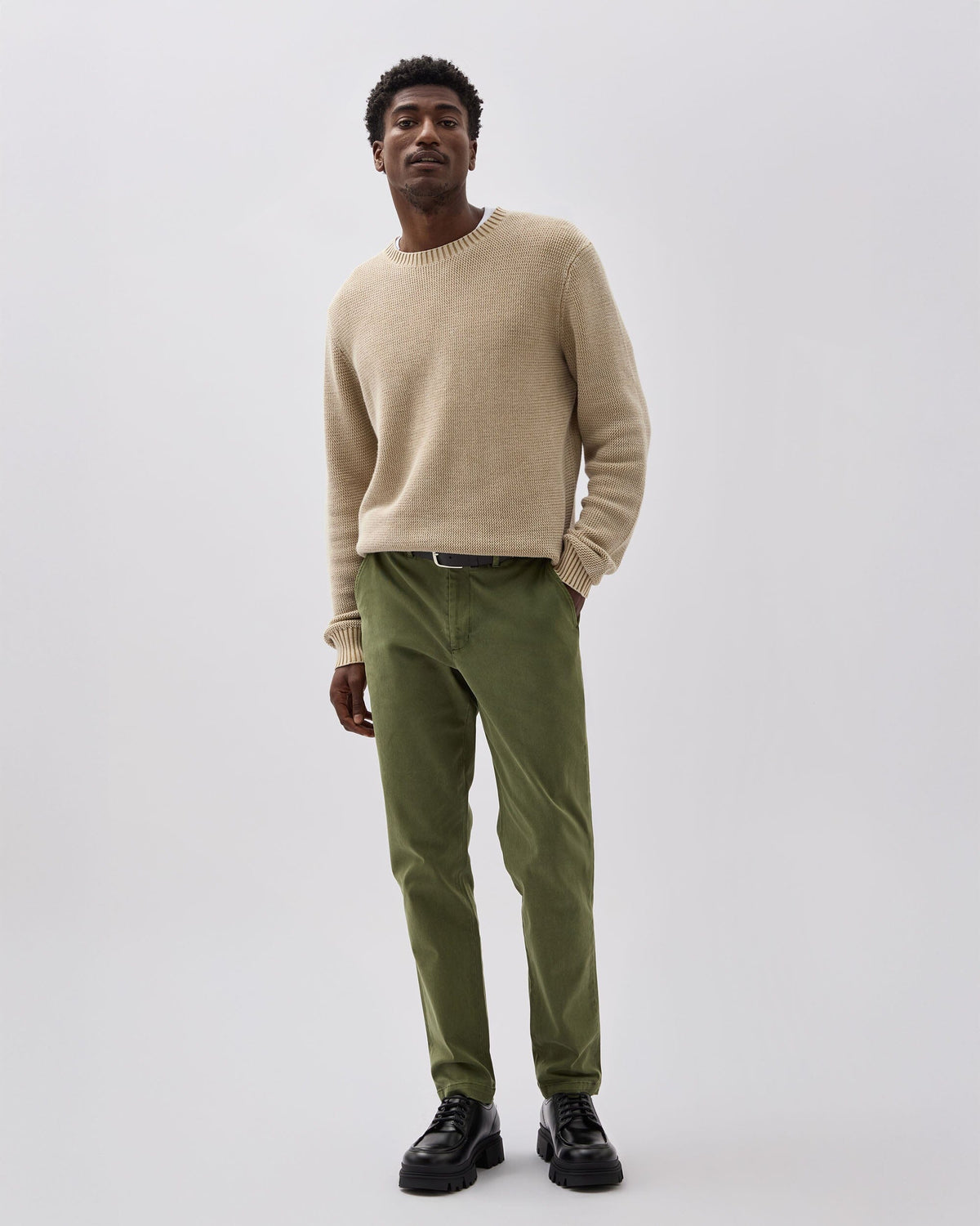 Mens Lightweight Chino - Stretch Cotton Twill - Cypress